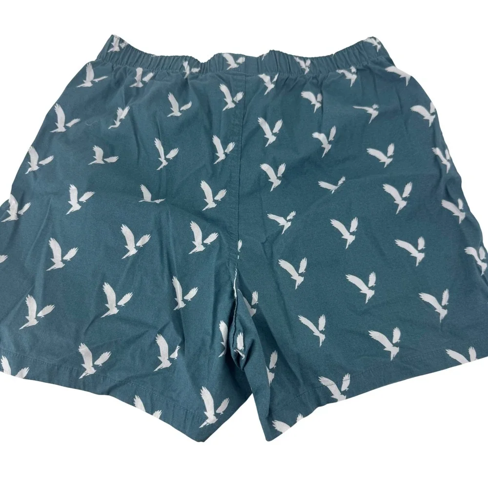 American Eagle Men Teal Bird Print Boxer‎ Shorts Lounge Sleepwear Size S P